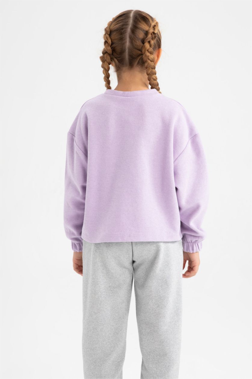 GIRLS & TEENS Lilac Crop Crew Neck Sweatshirt