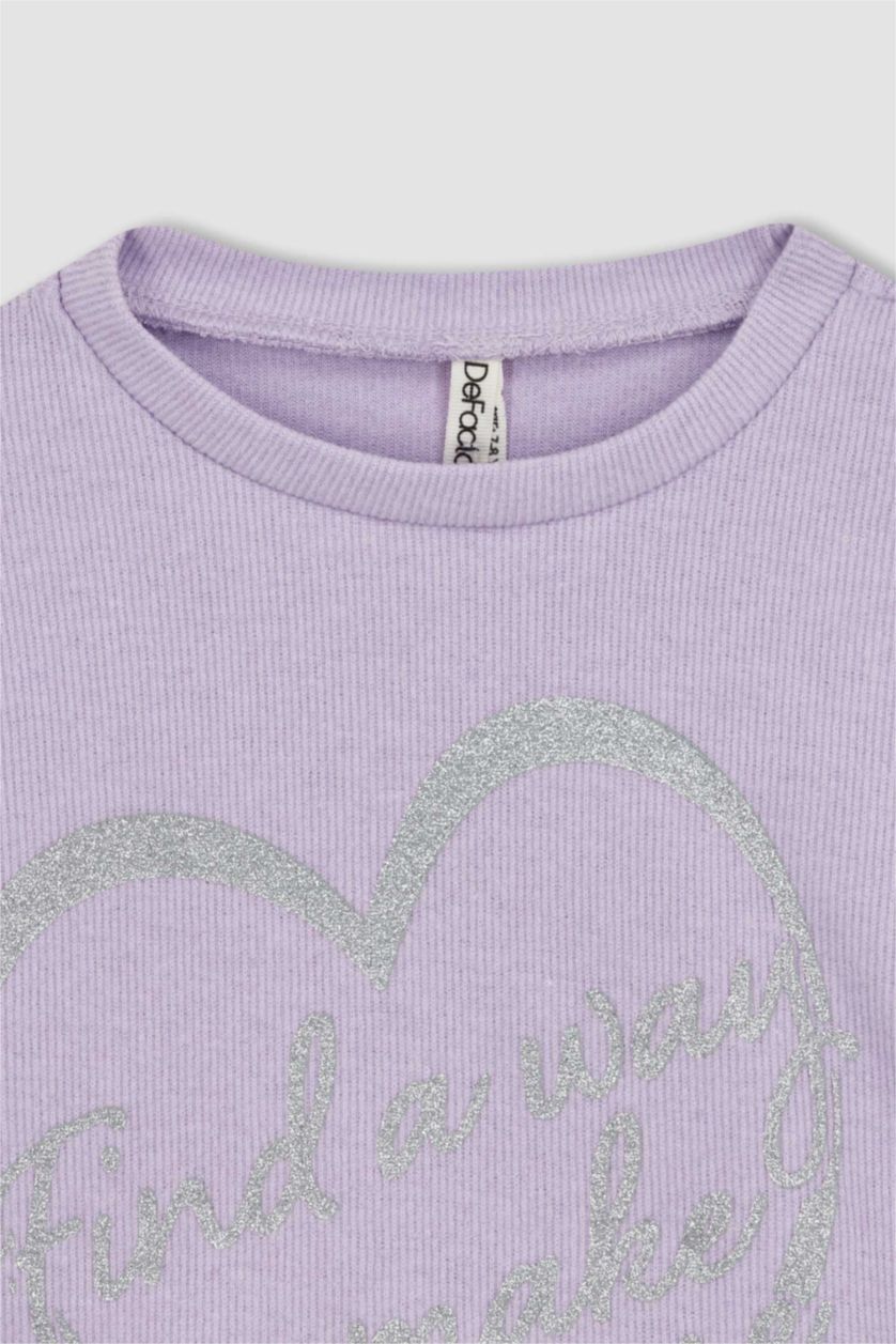GIRLS & TEENS Lilac Crop Crew Neck Sweatshirt