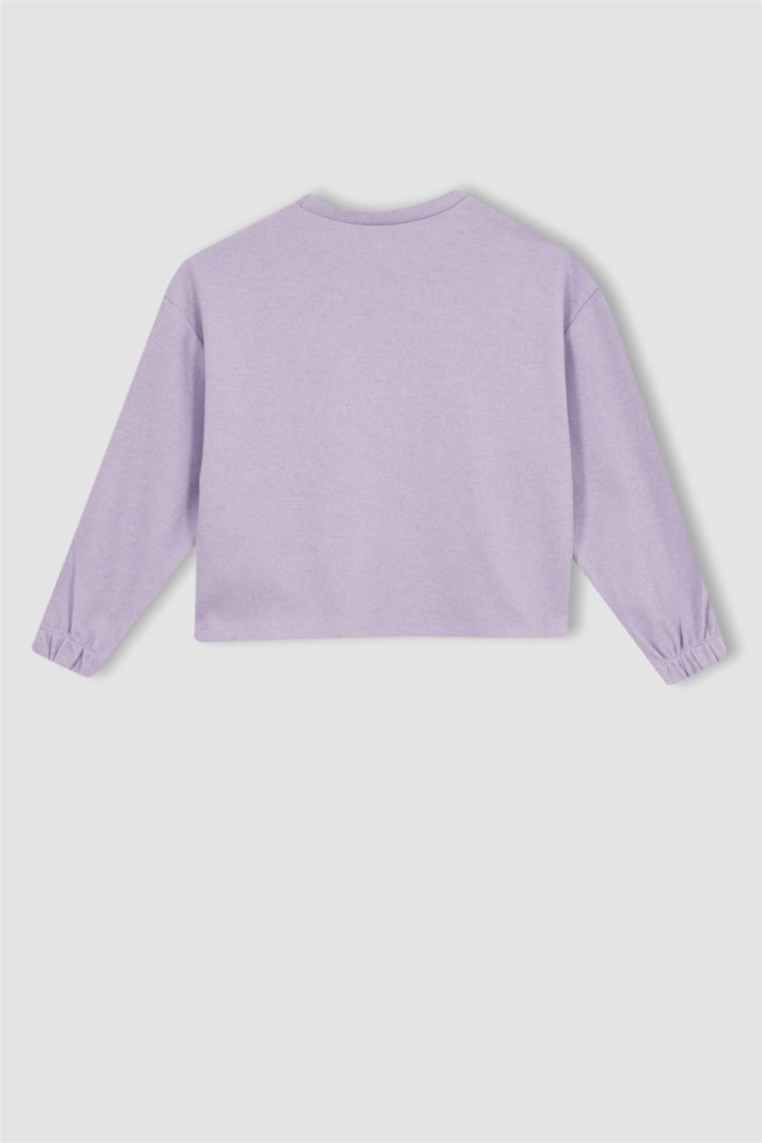 GIRLS & TEENS Lilac Crop Crew Neck Sweatshirt