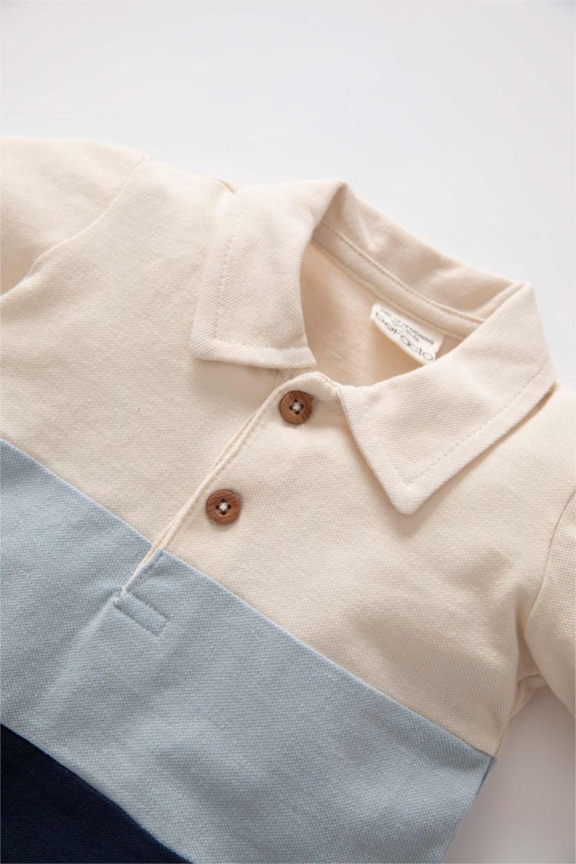 BÉBÉ GARÇON Indigo Polo à manches courtes Piquer Bloc De Couleur BéBé Garçon