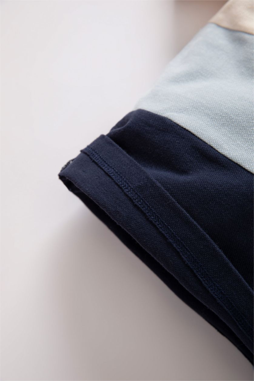 BÉBÉ GARÇON Indigo Polo à manches courtes Piquer Bloc De Couleur BéBé Garçon