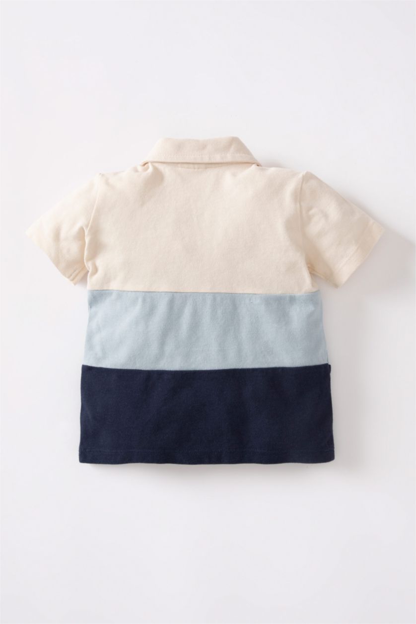 BÉBÉ GARÇON Indigo Polo à manches courtes Piquer Bloc De Couleur BéBé Garçon