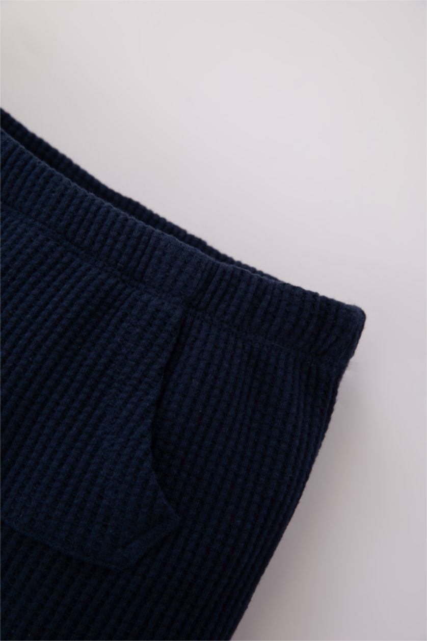 BABY BOY Indigo Baby Boy Kangaroo Pocket Waffle Shorts