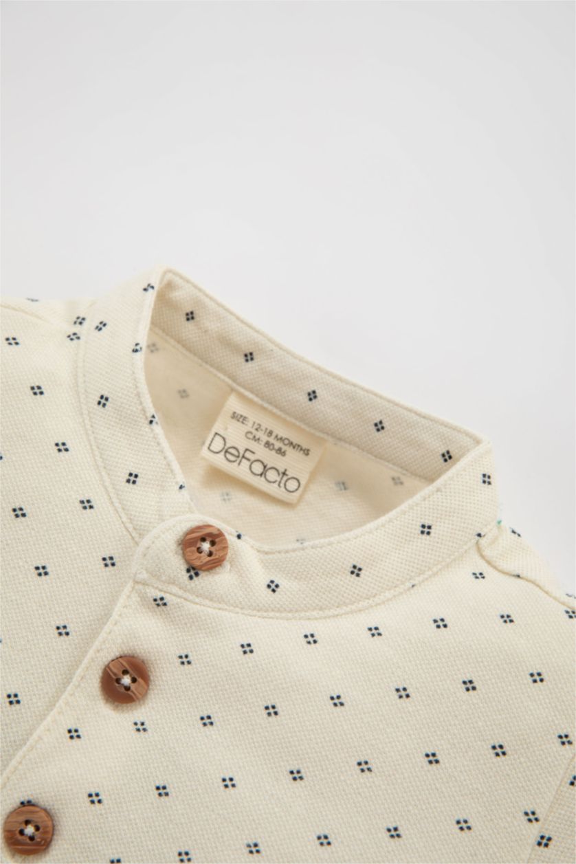 BABY BOY Ecru Baby Boy Regular Fit Pique Short Sleeve T-Shirt