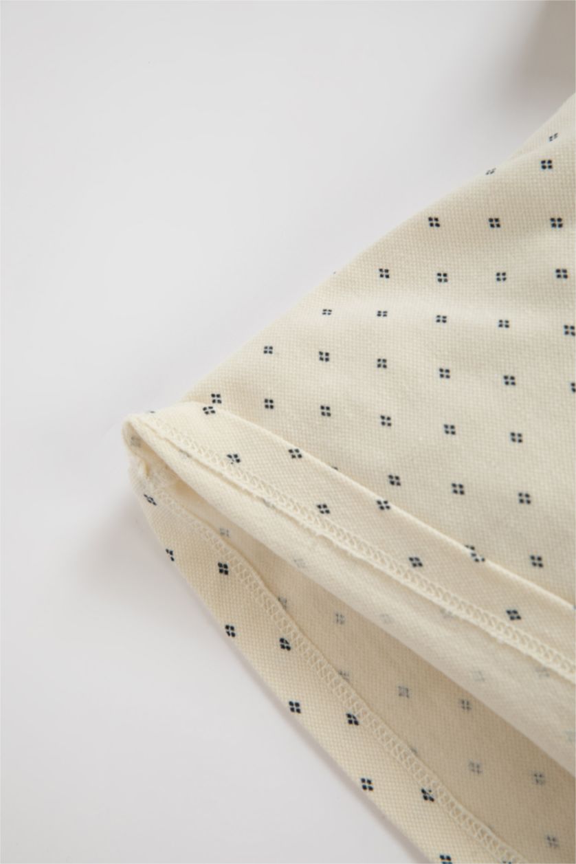 BABY BOY Ecru Baby Boy Regular Fit Pique Short Sleeve T-Shirt