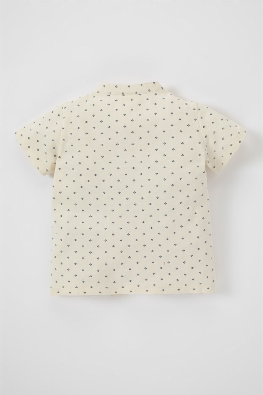 BABY BOY Ecru Baby Boy Regular Fit Pique Short Sleeve T-Shirt