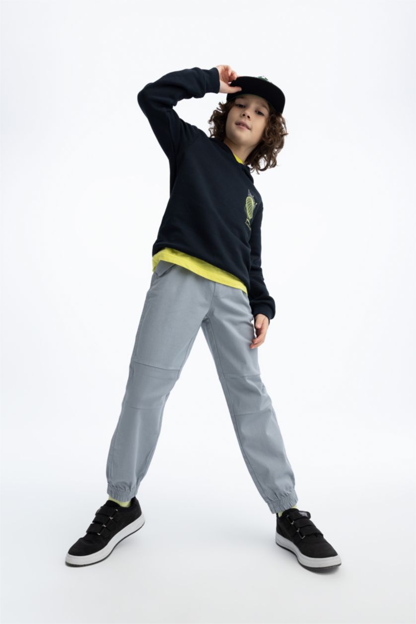 BOYS & TEENS Grey Boy Jogger Gabardine Trousers