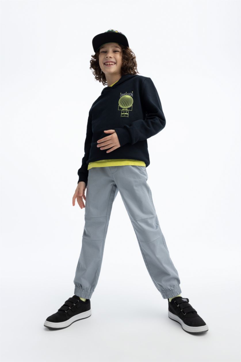 BOYS & TEENS Grey Boy Jogger Gabardine Trousers