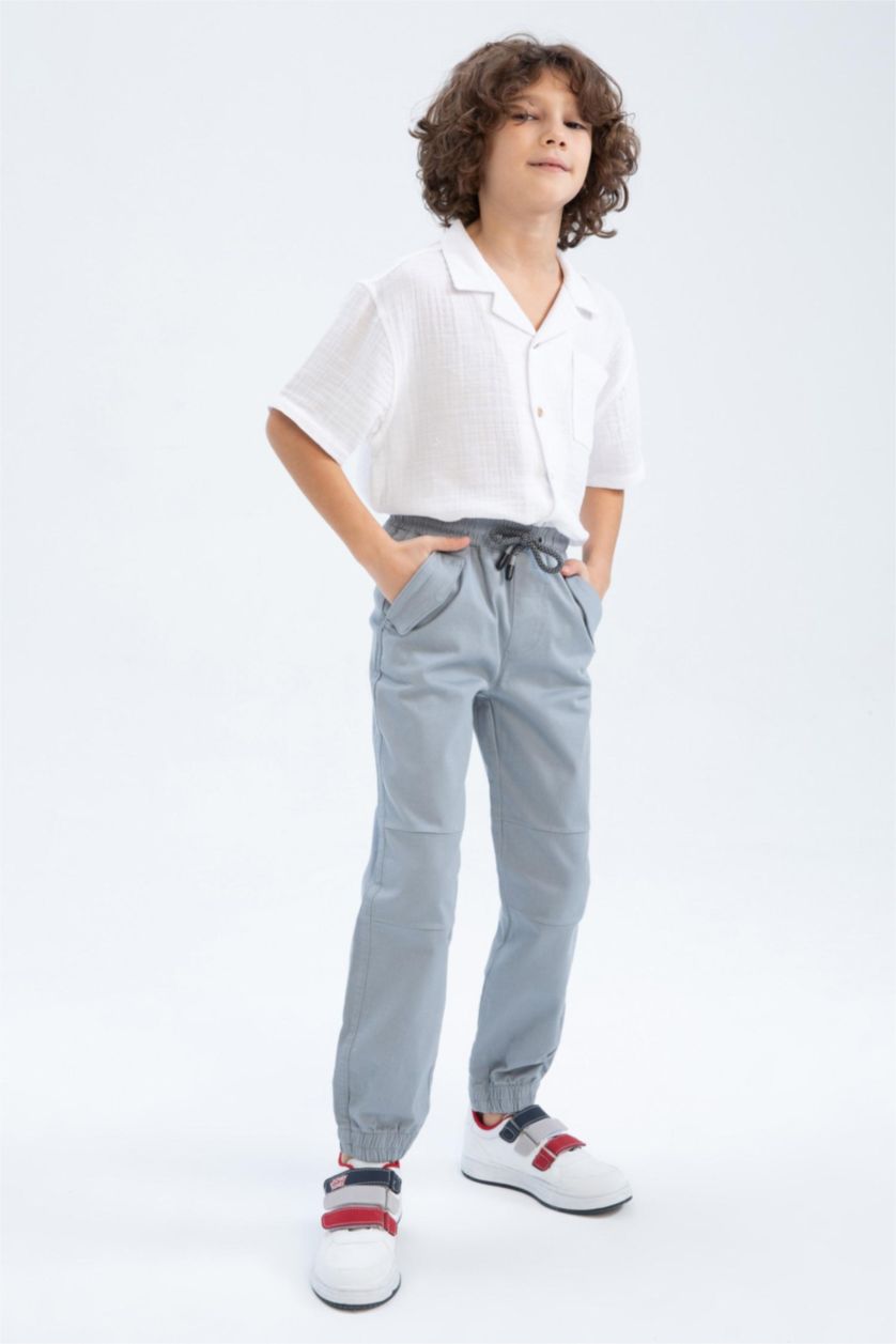 BOYS & TEENS Grey Boy Jogger Gabardine Trousers