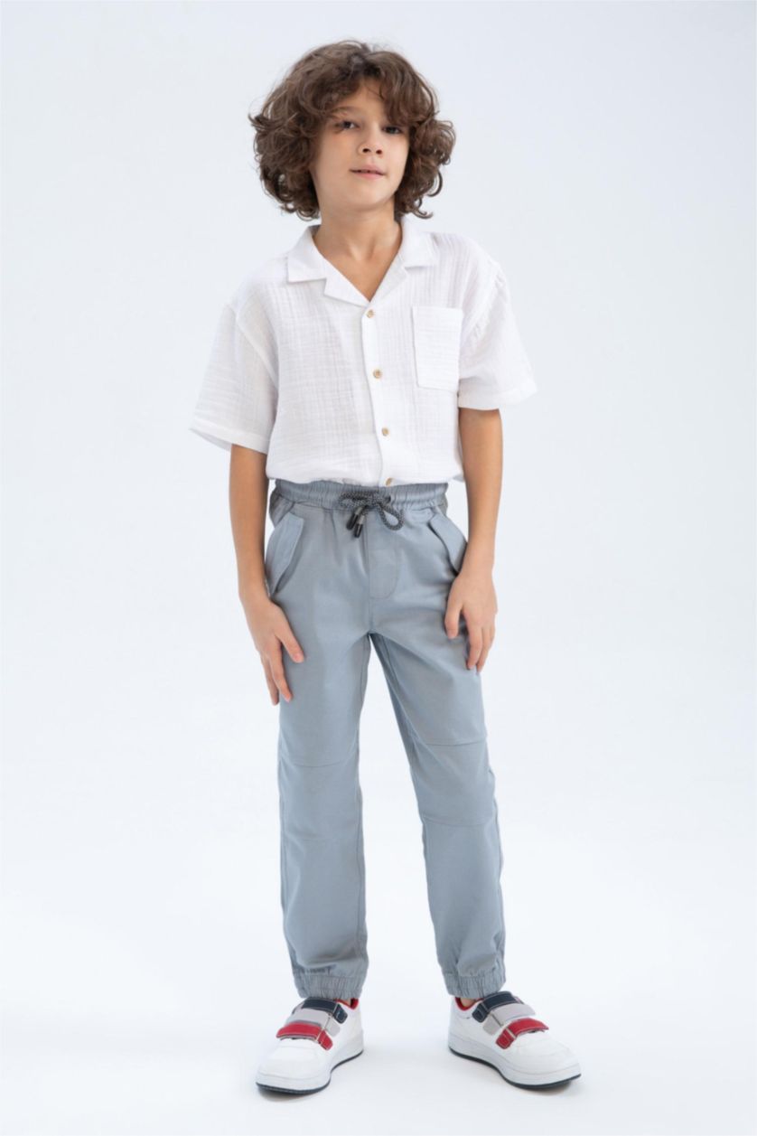 BOYS & TEENS Grey Boy Jogger Gabardine Trousers
