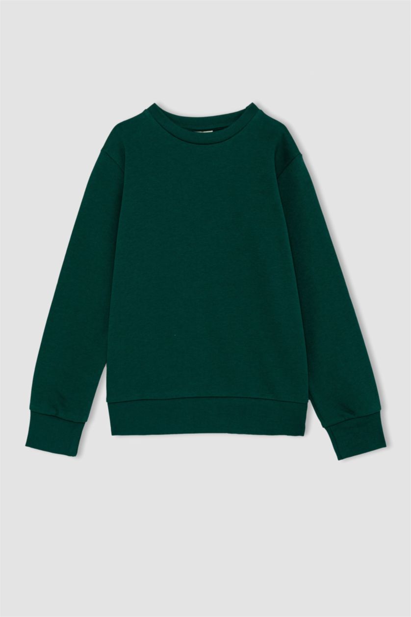 BOYS & TEENS Petrol Regular Fit Crew Neck Sweatshirt