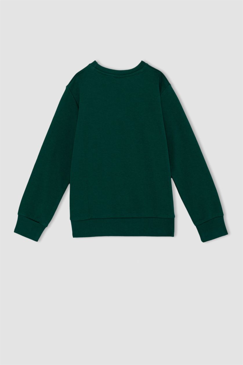 BOYS & TEENS Petrol Regular Fit Crew Neck Sweatshirt