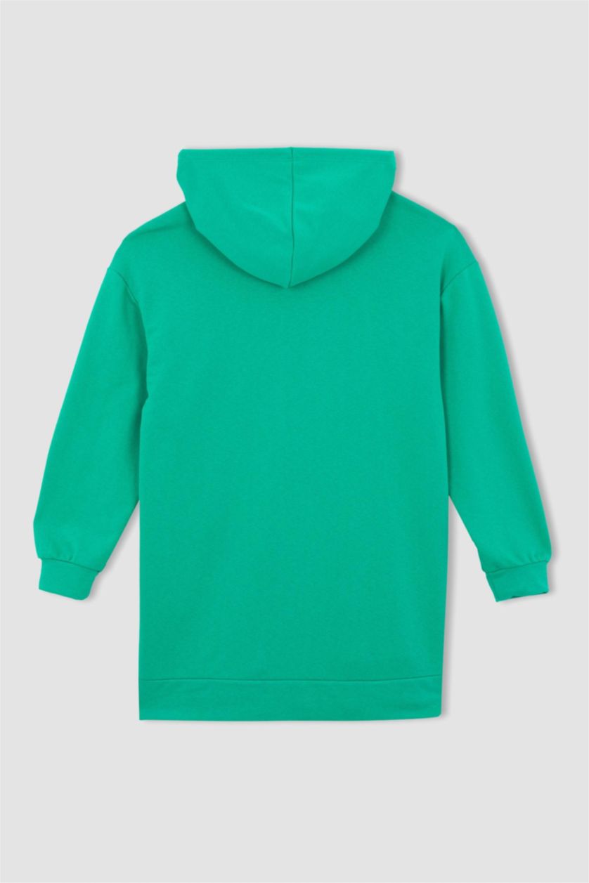 FEMME Vert Tunique Décontractée À Capuche