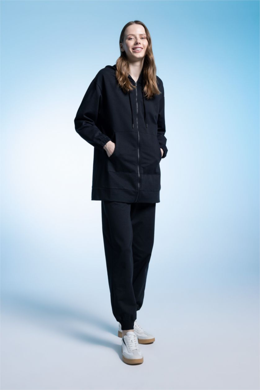 WOMAN Black Relax Fit Hooded Cardigan