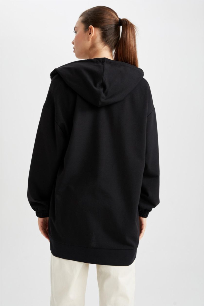 WOMAN Black Relax Fit Hooded Cardigan