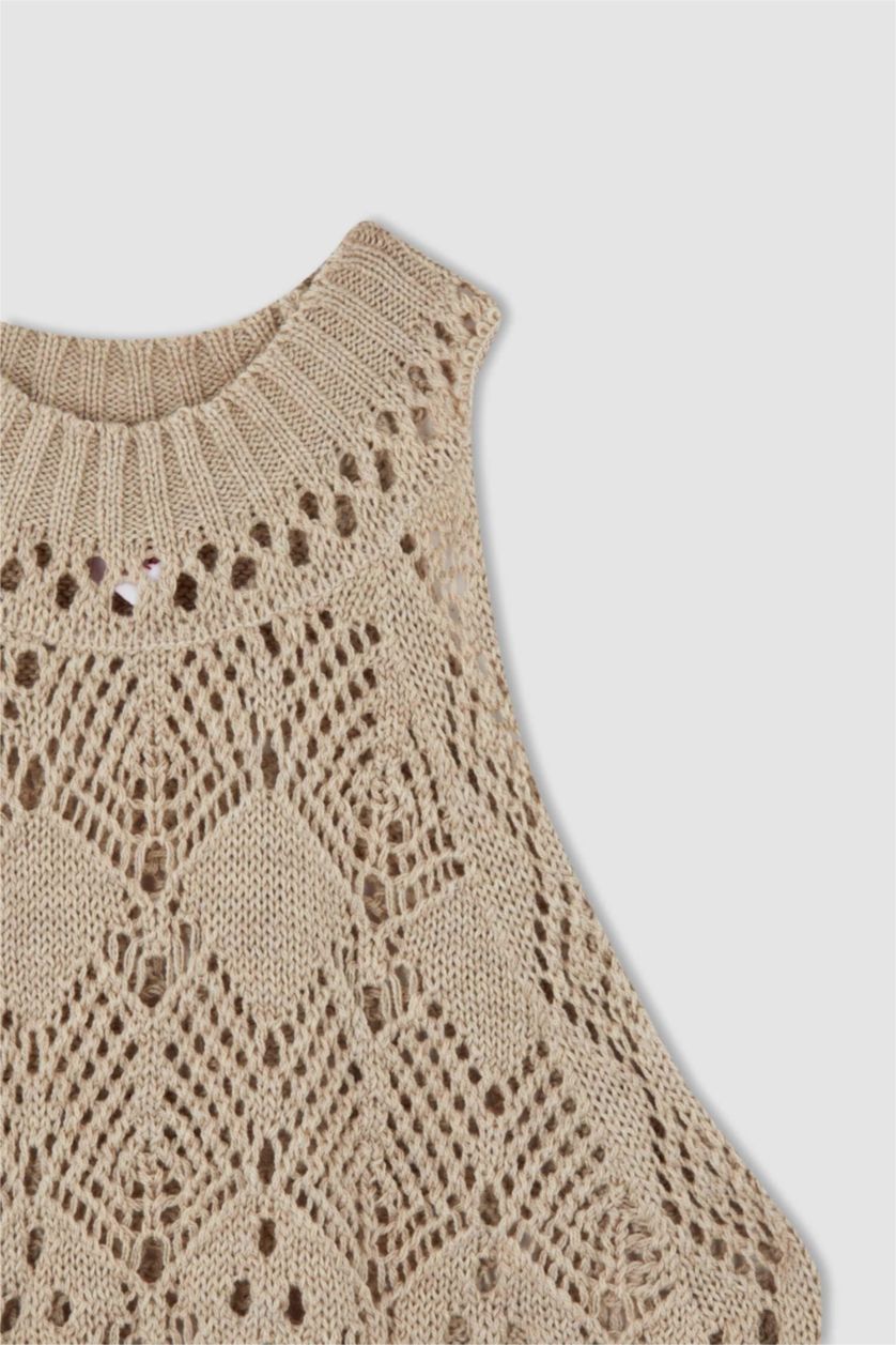 Kadın Bej Regular Fıt Pamuk Akrilik Plaj Kıyafeti