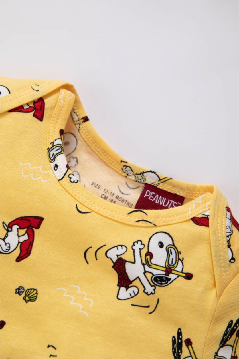 BABY BOY Red Baby Boy Snoopy Licensed Combed Cotton 2-piece Rompers