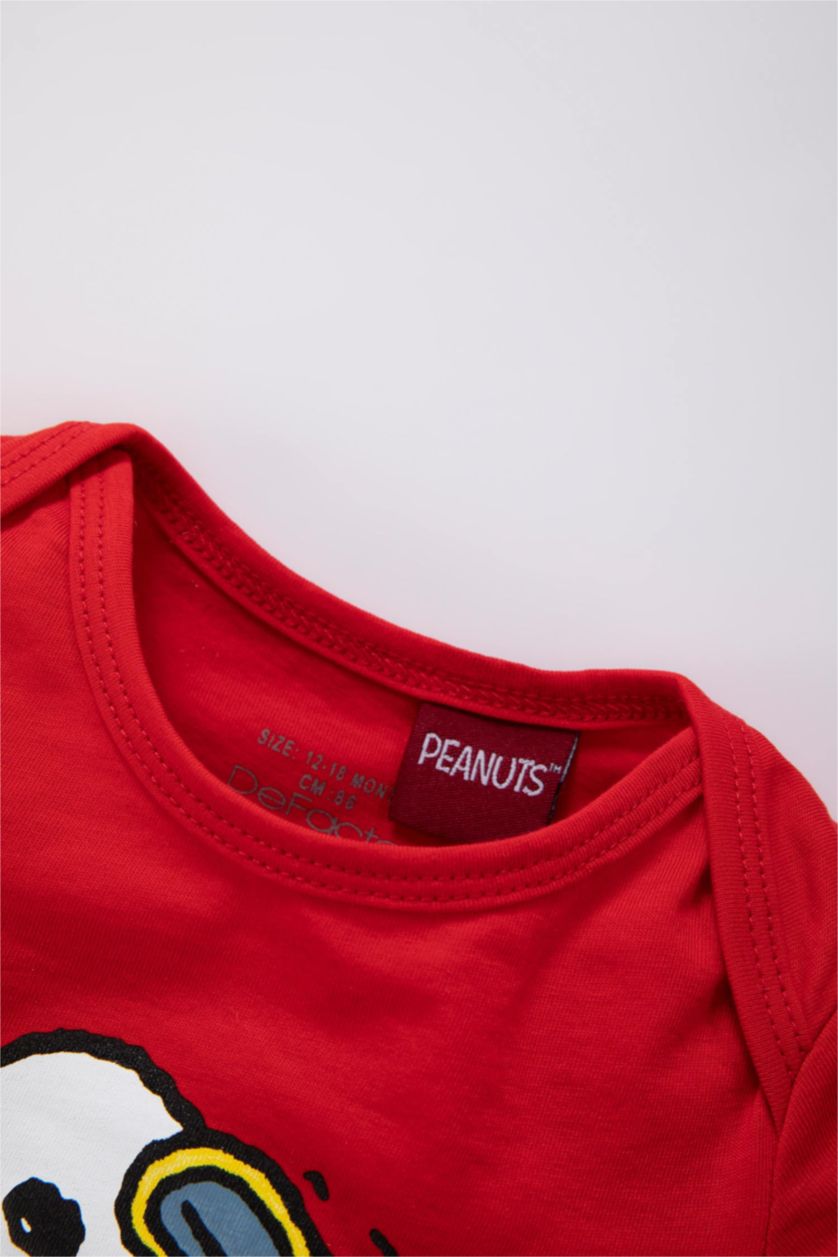 BABY BOY Red Baby Boy Snoopy Licensed Combed Cotton 2-piece Rompers