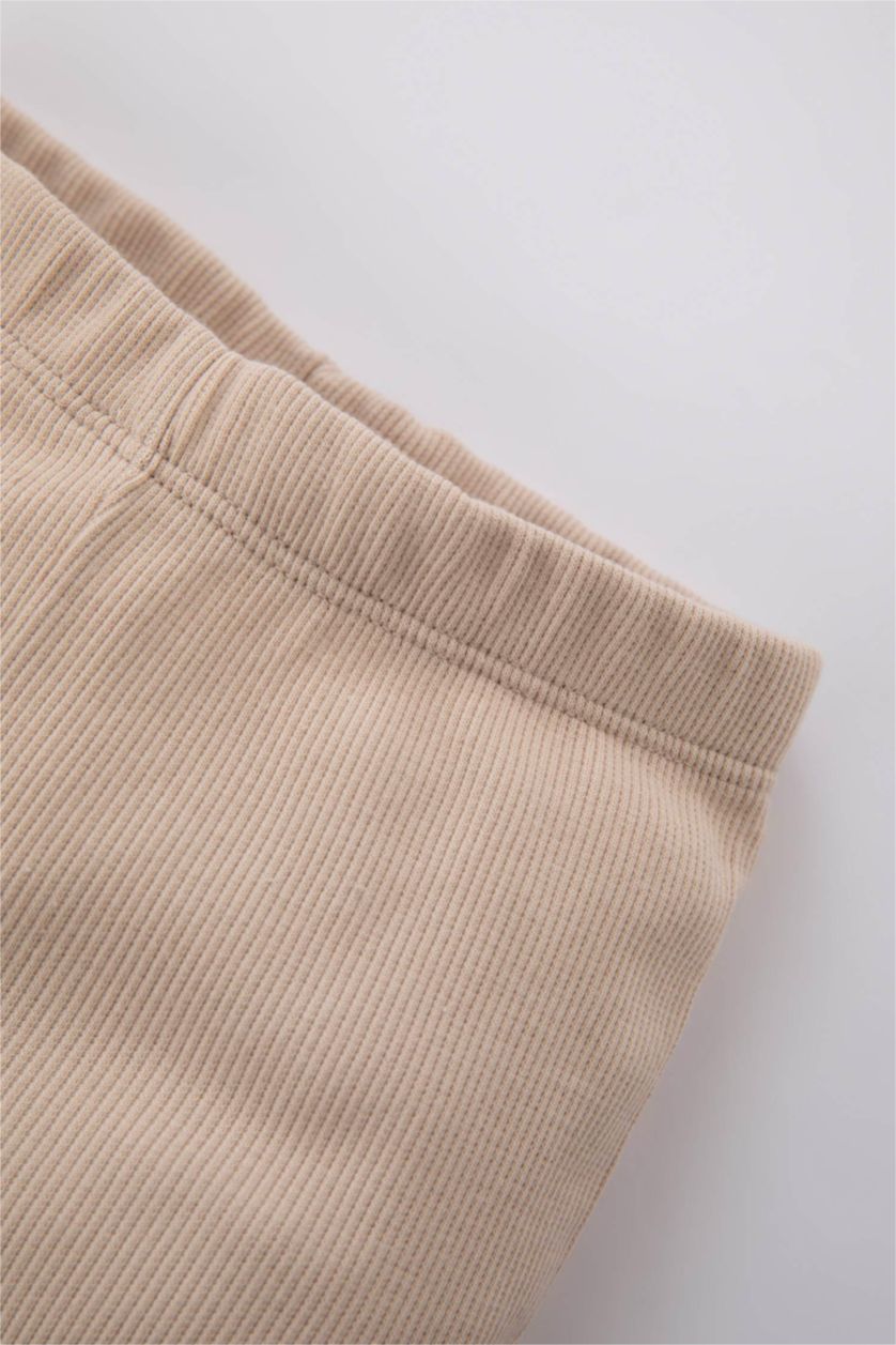 BABY GIRL Beige Baby Boy Short Sleeve Ribbed Camisole Snap Fastener Body Shorts 2-Pack