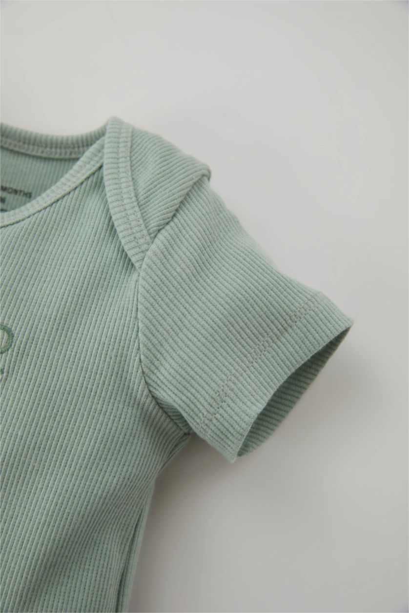 BABY BOY Mint 2 piece Regular Fit Crew Neck Embroidered Set