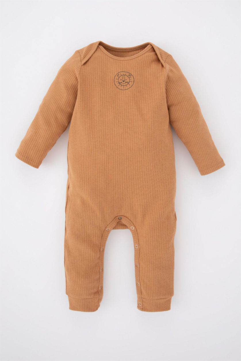 BABY BOY Camel Baby Boy Newborn Ribbed Camisole Jumpsuit