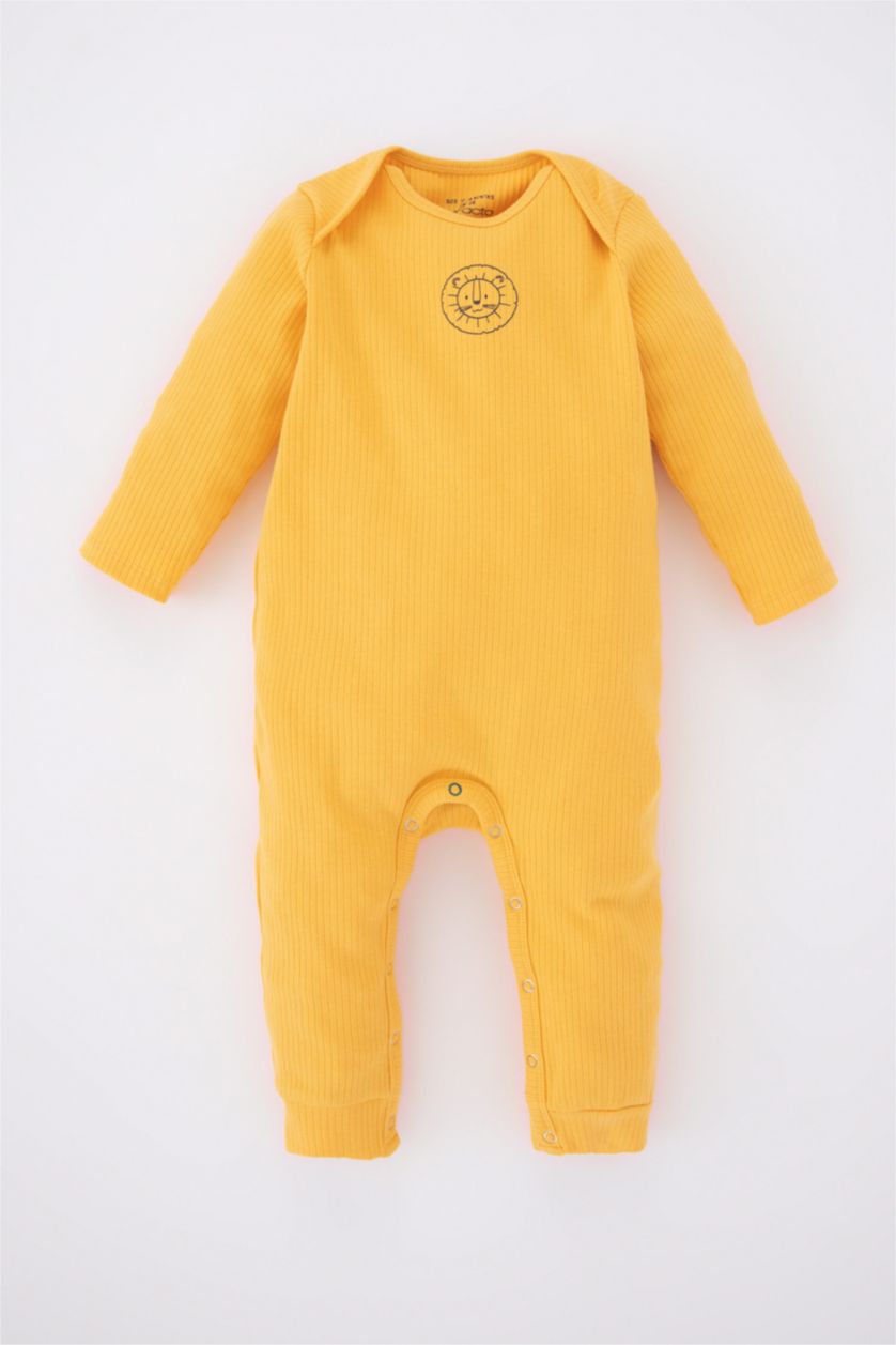 BABY BOY Yellow Baby Boy Newborn Ribbed Camisole Jumpsuit