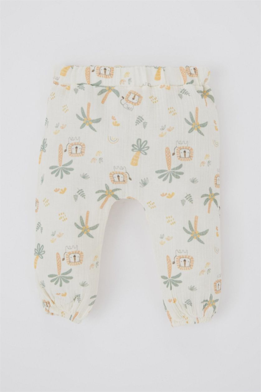 Erkek Bebek Ekru Erkek Bebek Safari Uzun Kollu Zıbın Alt Müslin 2'li Takım