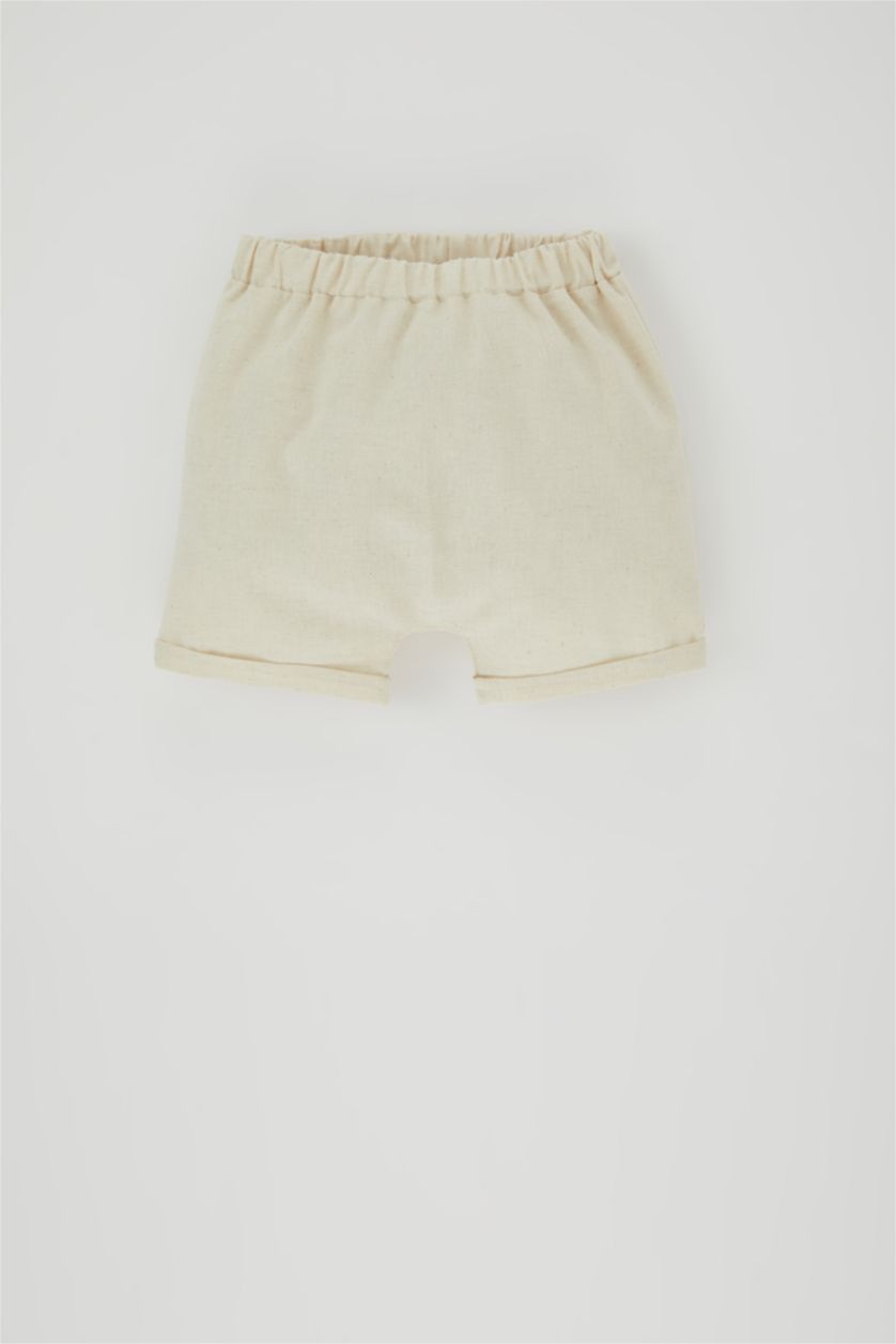 BABY GIRL Beige Baby Boy Short Sleeve Linen T-Shirt Shorts 2 Piece Set