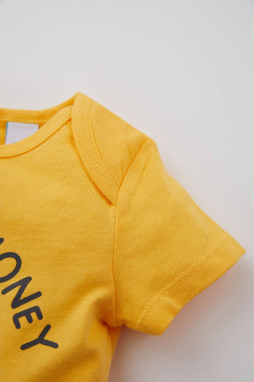 BABY BOY Yellow Baby Boy Disney Winnie The Pooh Licensed Combed Cotton 2-Pack Jumpsuit