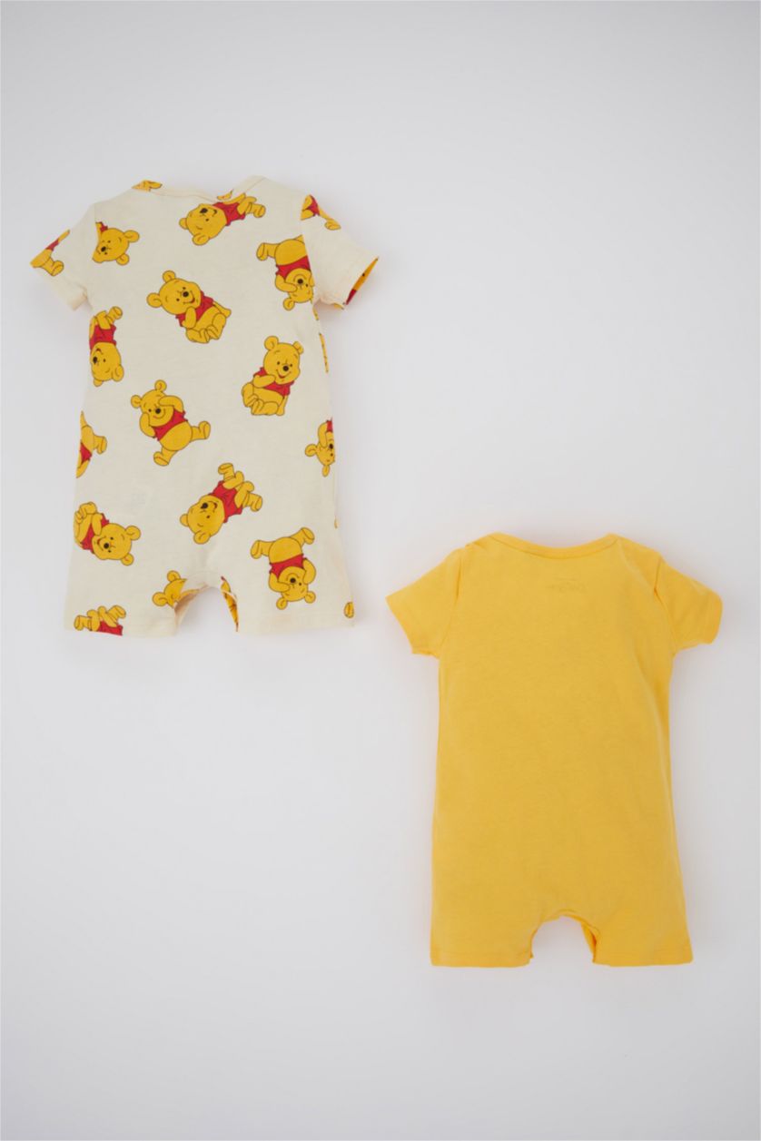 BABY BOY Yellow Baby Boy Disney Winnie The Pooh Licensed Combed Cotton 2-Pack Jumpsuit