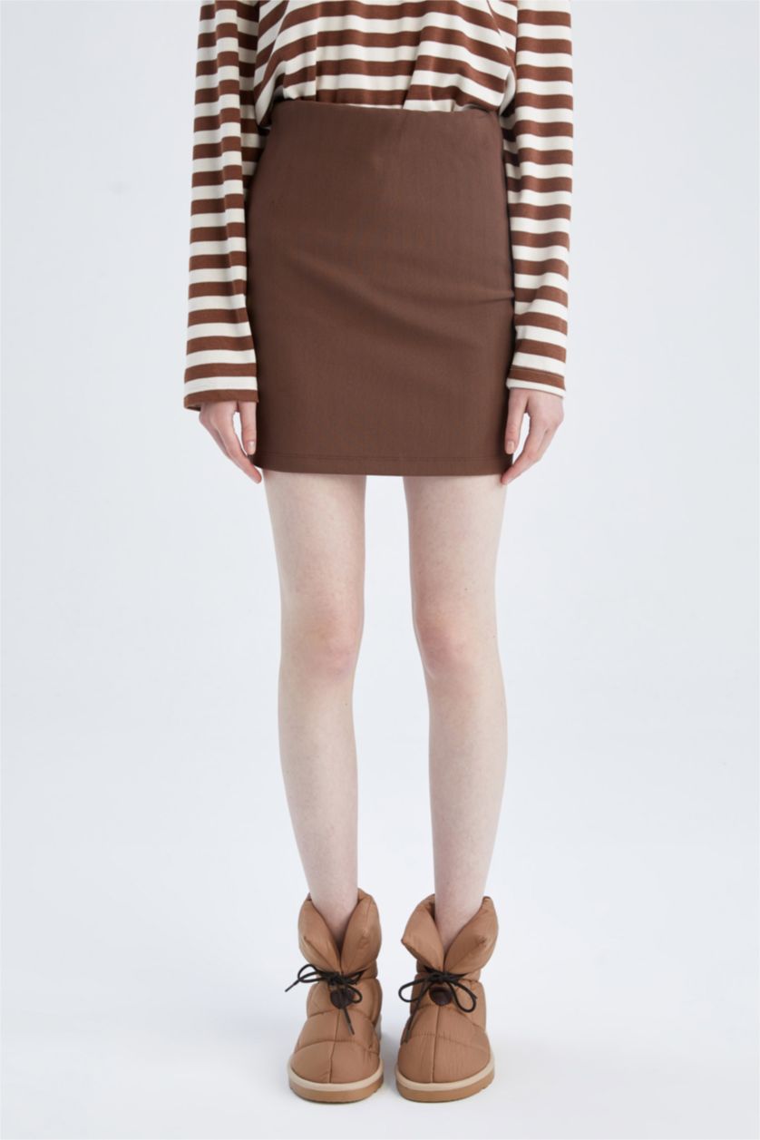 FEMME Marron Jupe En Tricot