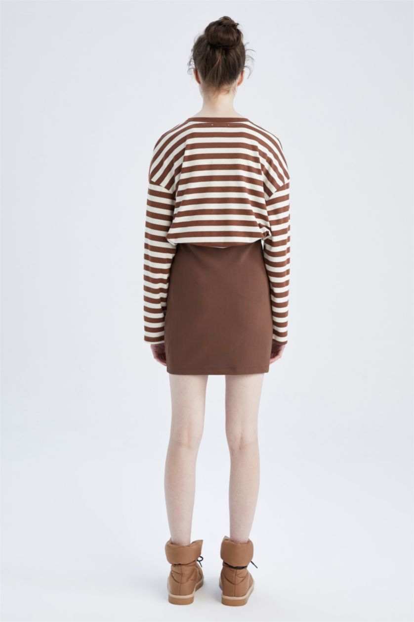 FEMME Marron Jupe En Tricot