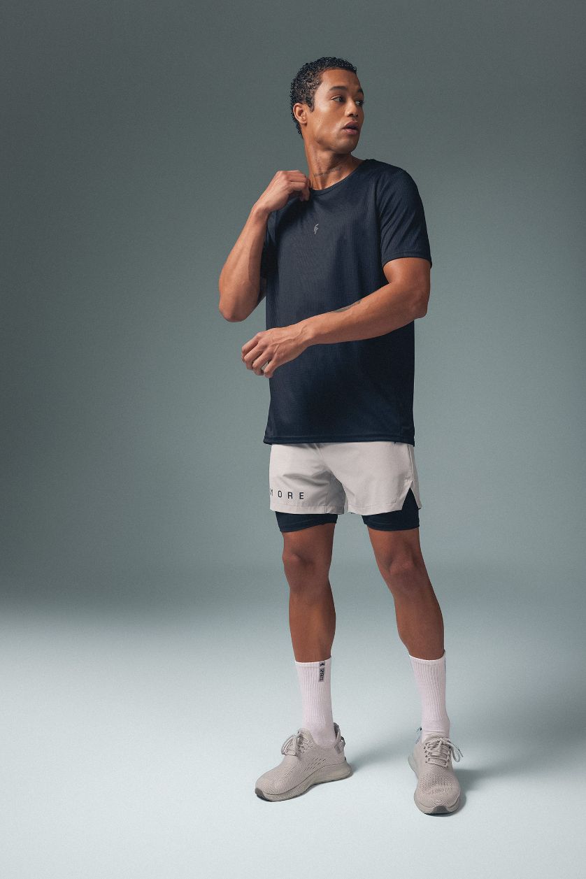 رجالي رمادي فاتح شورت رياضي سليم فيت من DeFactofit