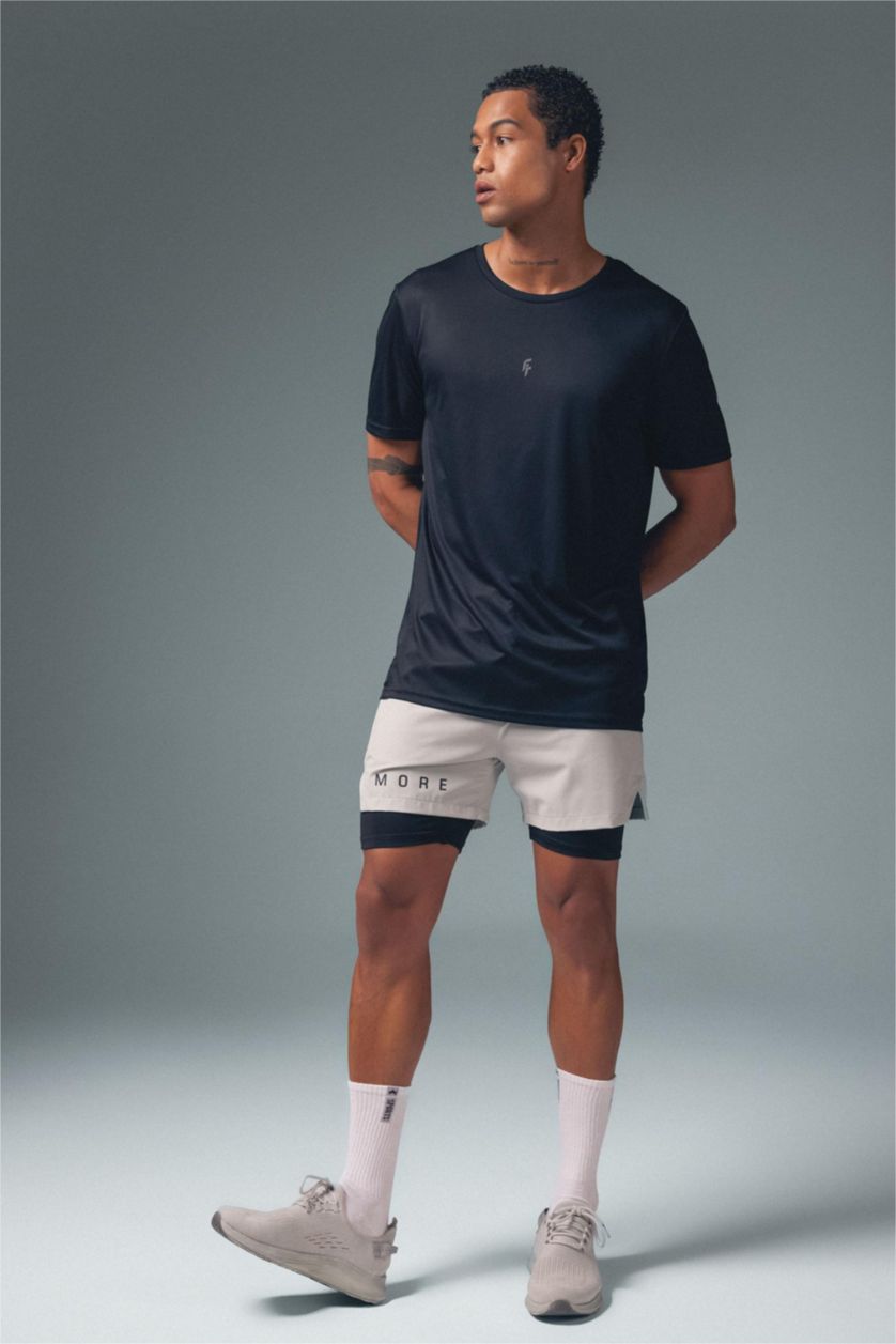 رجالي رمادي فاتح شورت رياضي سليم فيت من DeFactofit