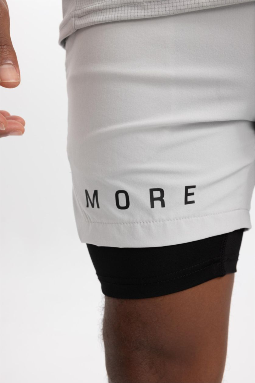 رجالي رمادي فاتح شورت رياضي سليم فيت من DeFactofit