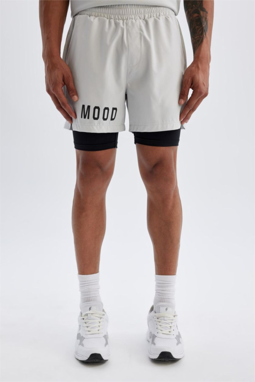 Erkek Taş Slim Fit Dar Kesim Fermuarlı Telefon Cepli Sporcu Taytlı Şort