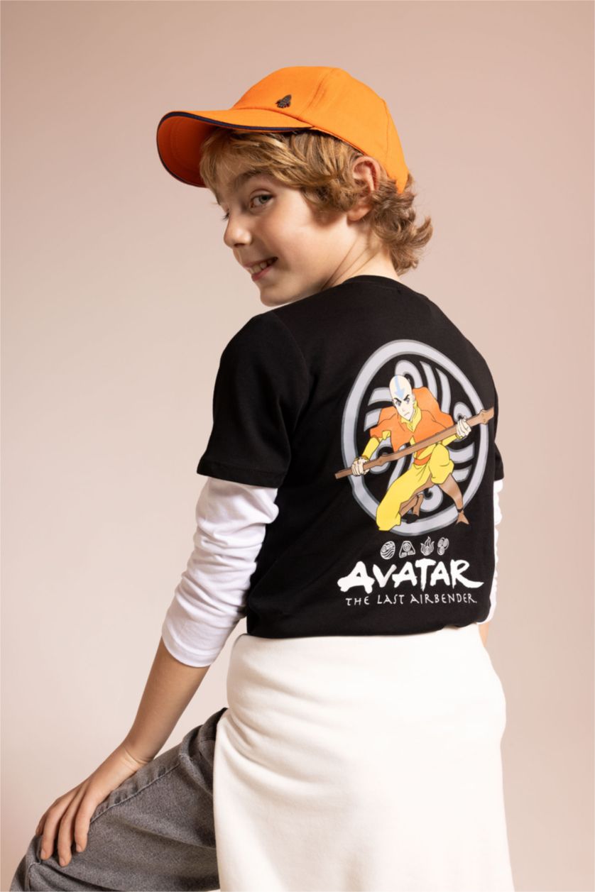 أولاد أسود تي شيرت بأكمام قصيرة بقصة عادية من افاتر ذا لاست ايربندر