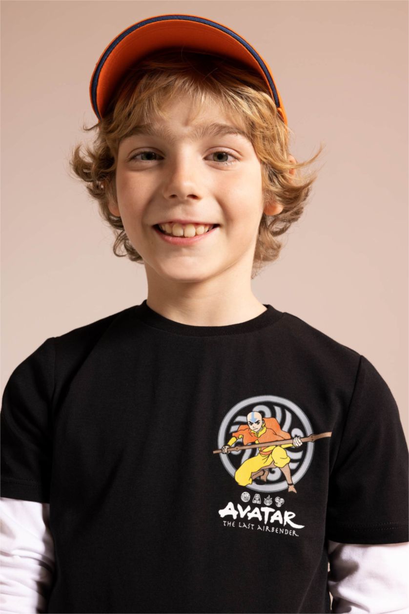 أولاد أسود تي شيرت بأكمام قصيرة بقصة عادية من افاتر ذا لاست ايربندر