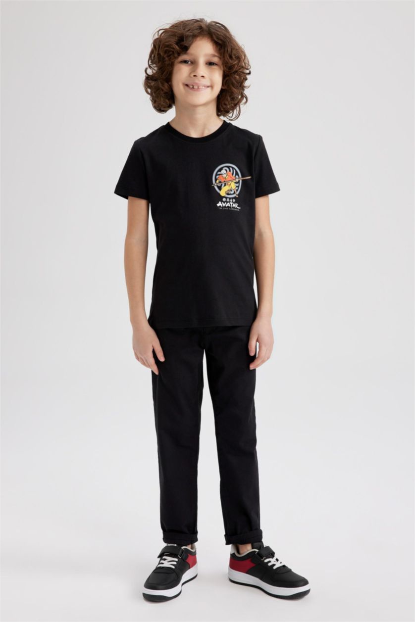 أولاد أسود تي شيرت بأكمام قصيرة بقصة عادية من افاتر ذا لاست ايربندر