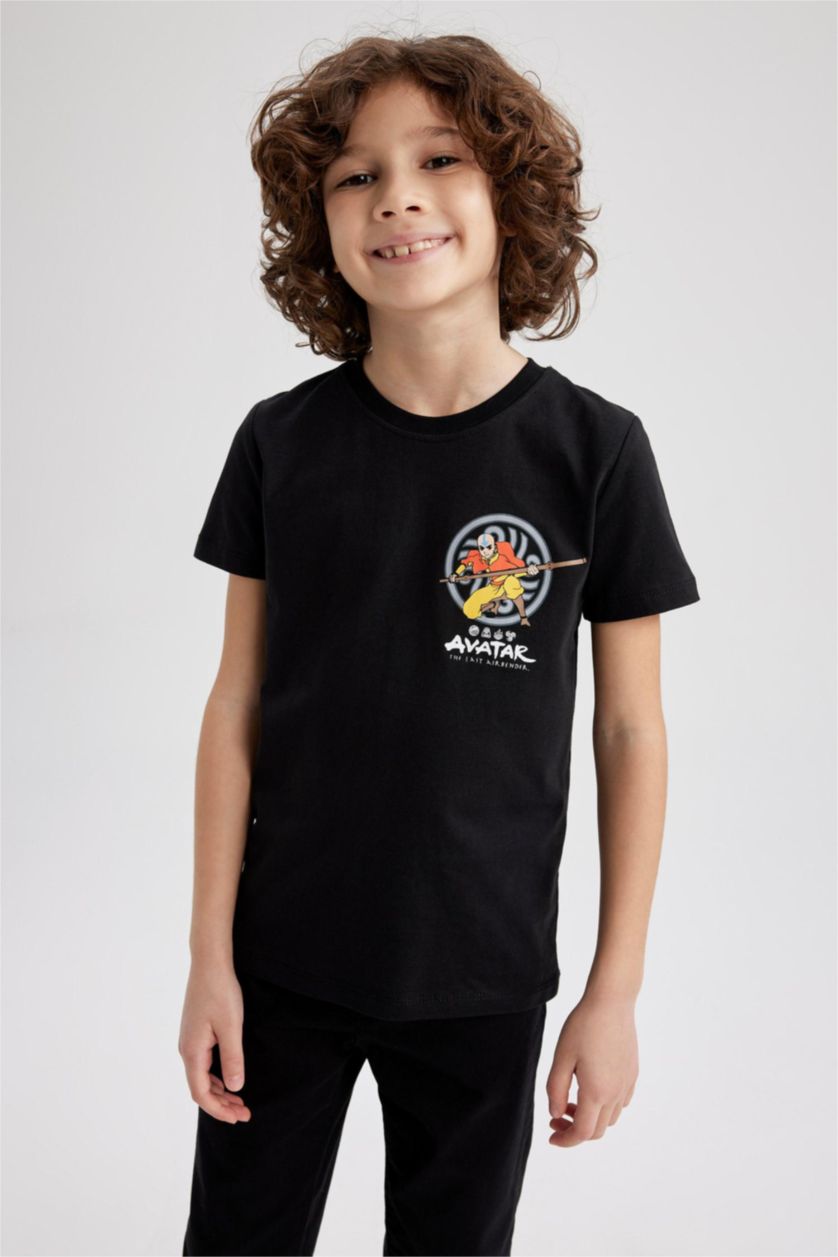 أولاد أسود تي شيرت بأكمام قصيرة بقصة عادية من افاتر ذا لاست ايربندر