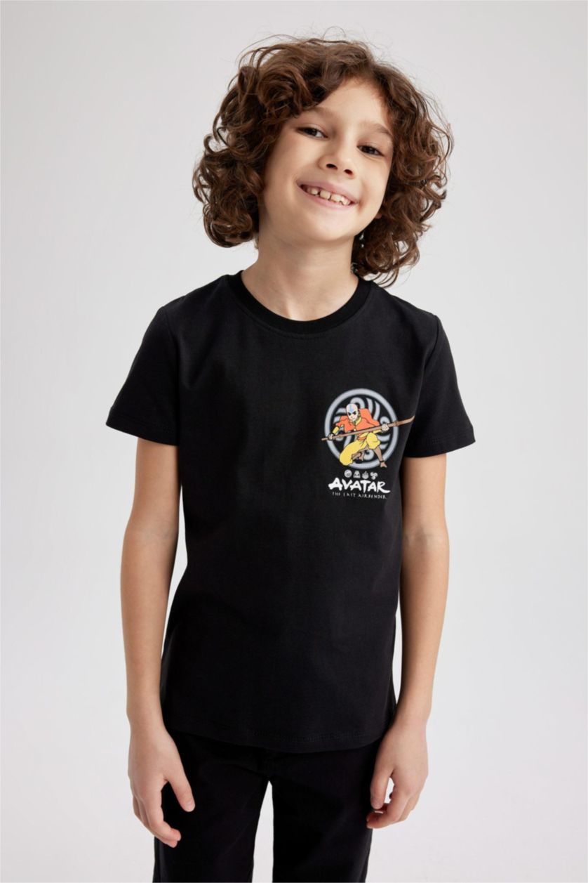 أولاد أسود تي شيرت بأكمام قصيرة بقصة عادية من افاتر ذا لاست ايربندر