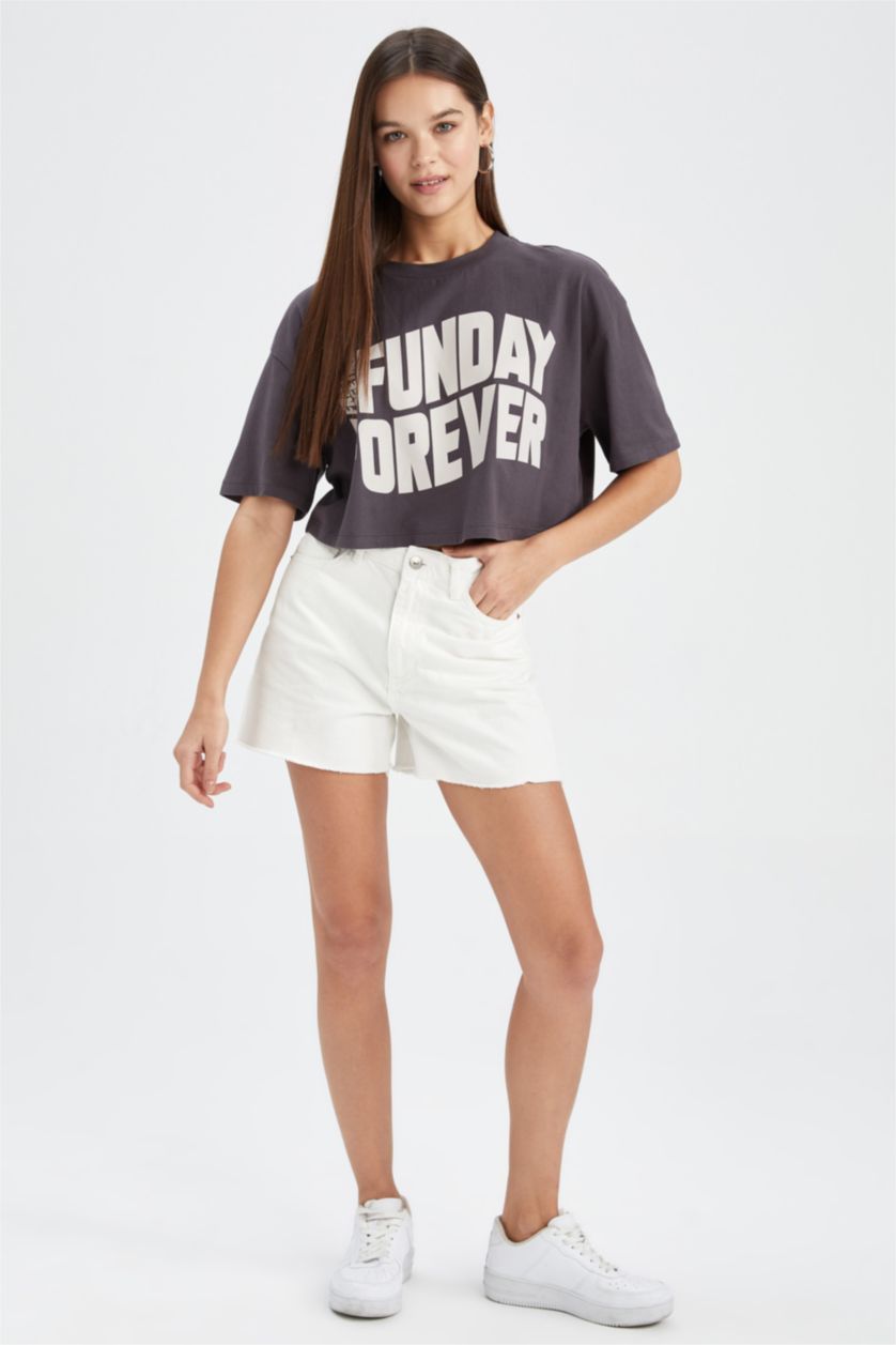 FEMME Anthracite T-shirt à manches courtes Coupe Oversize