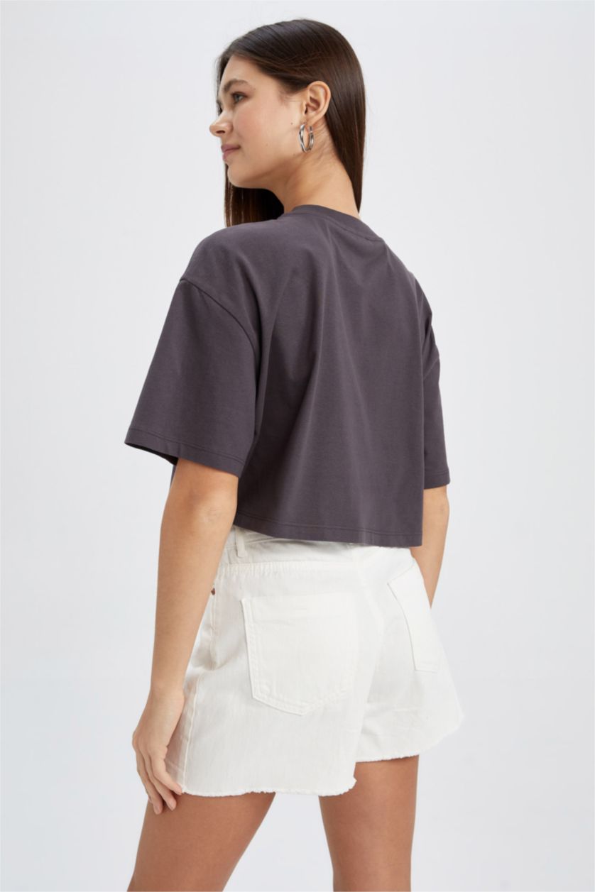 FEMME Anthracite T-shirt à manches courtes Coupe Oversize
