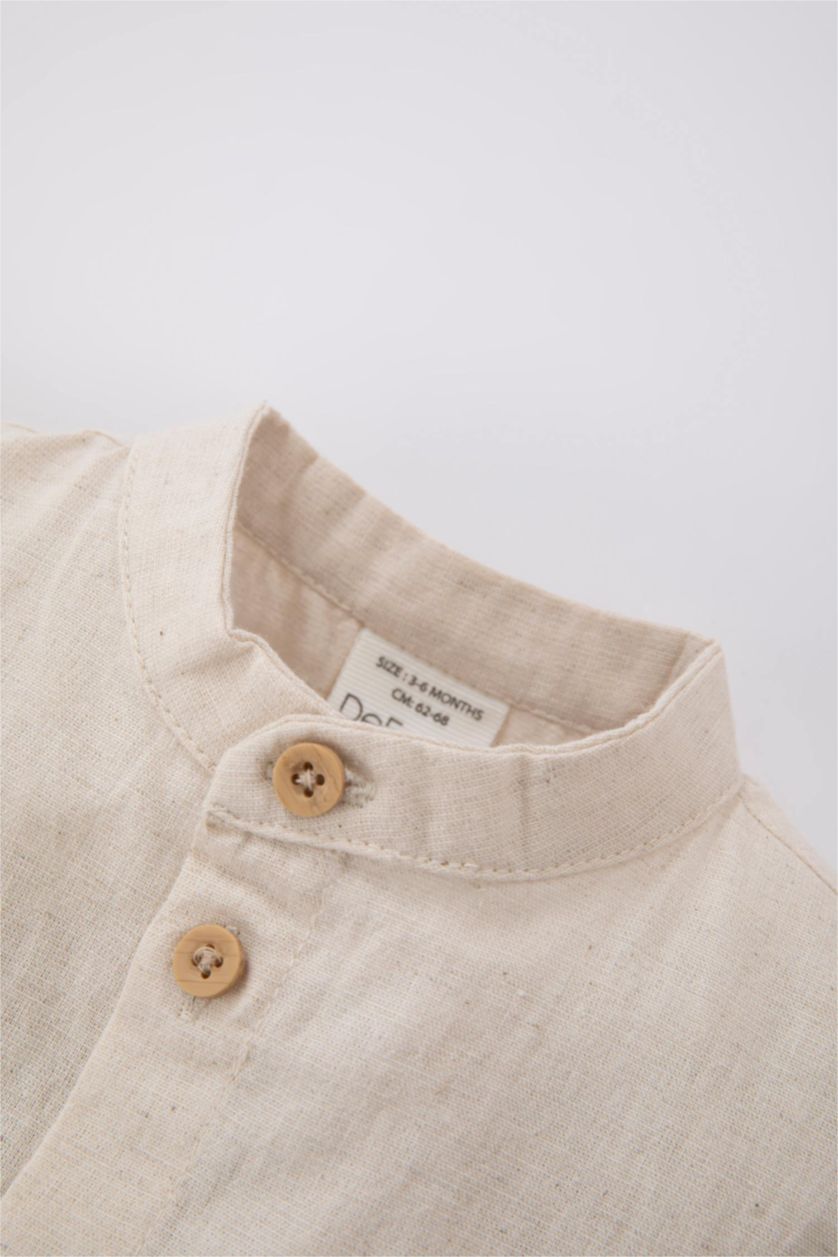BABY BOY Beige Baby Boy Linen Rompers