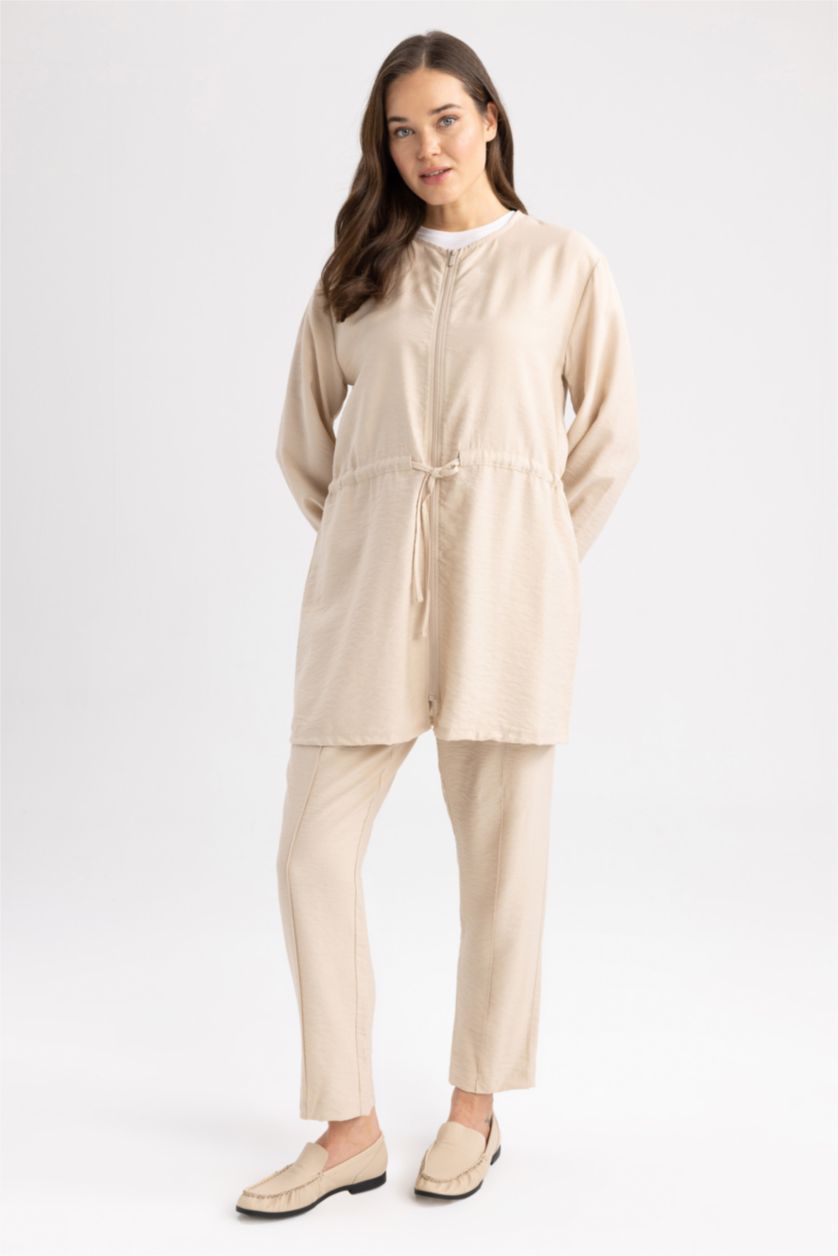 WOMAN Stone Straight Leg Trousers with Harem Pockets