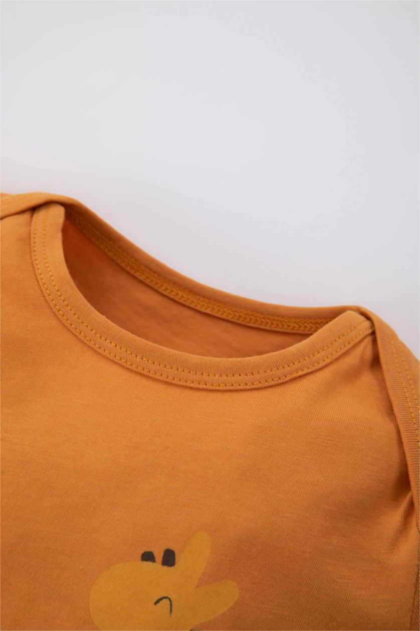 BABY GIRL Orange Baby Boy Newborn Combed Cotton 2-Pack Rompers