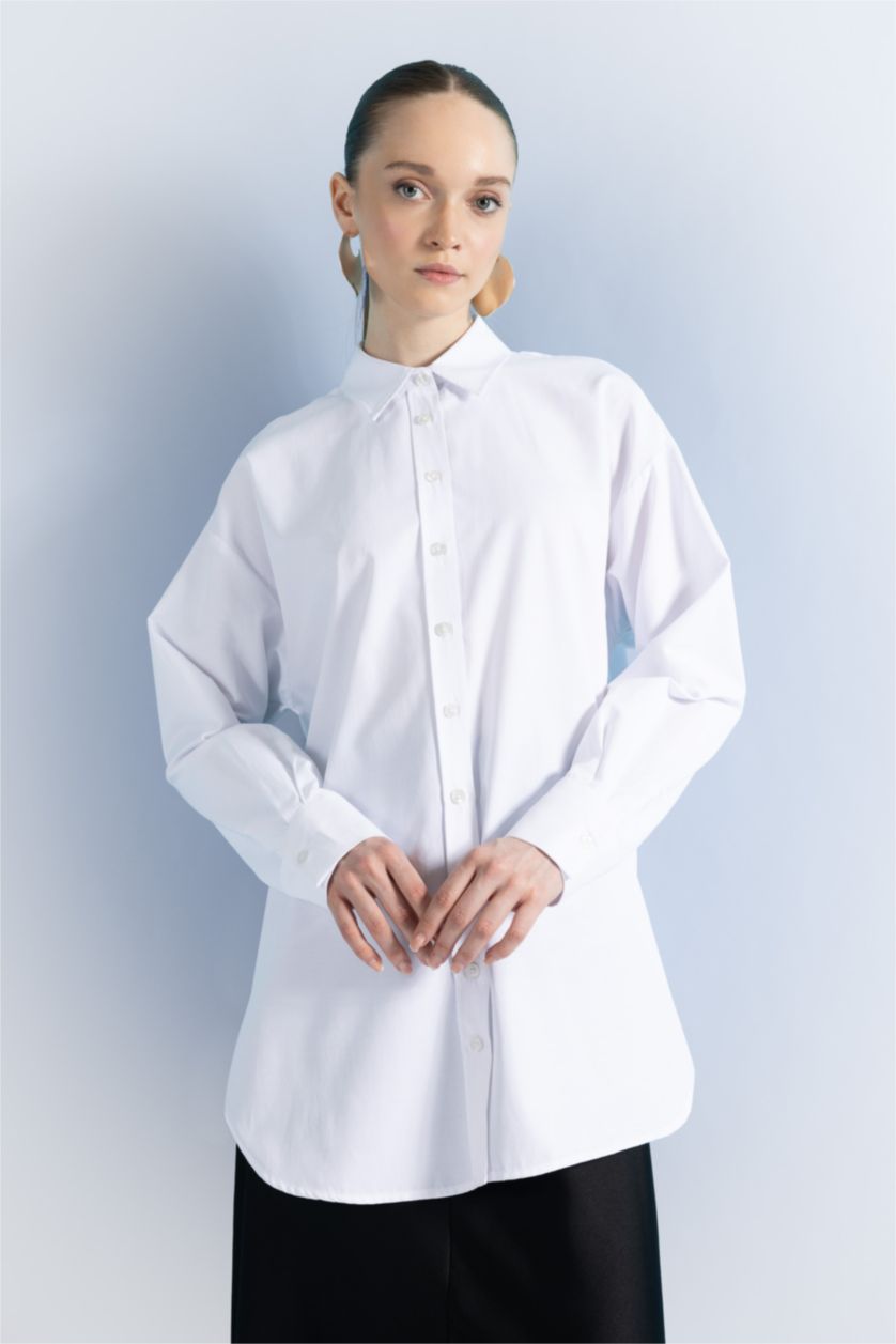WOMAN White Relax Fit Poplin Long Sleeve Tunic