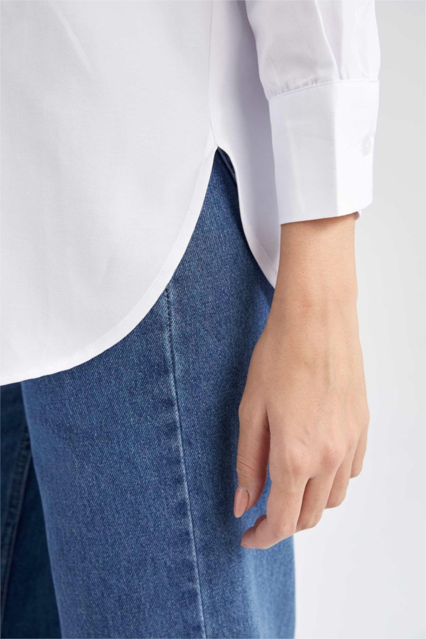 WOMAN White Relax Fit Poplin Long Sleeve Tunic