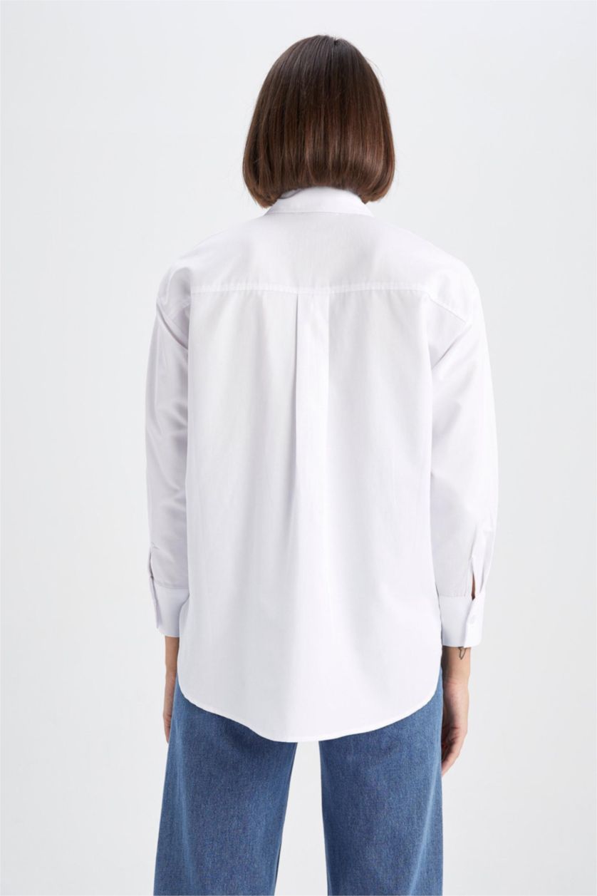 WOMAN White Relax Fit Poplin Long Sleeve Tunic