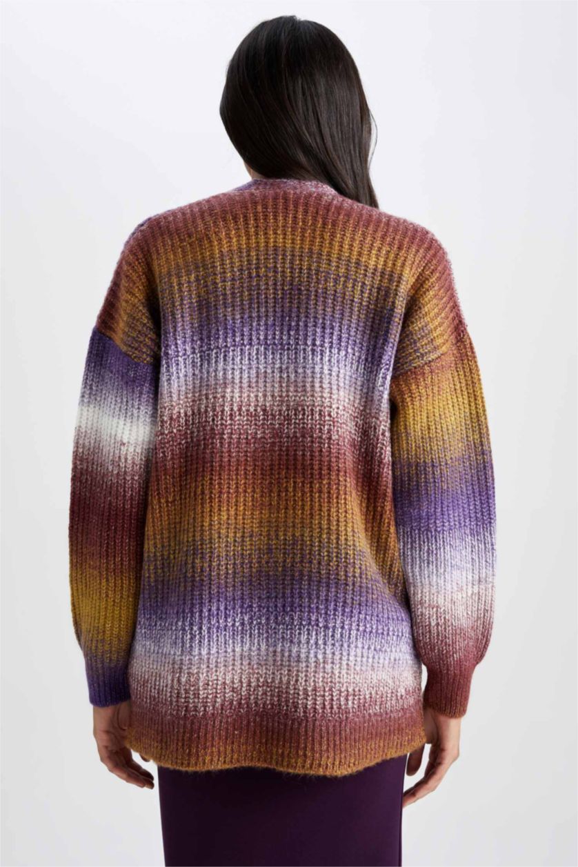 WOMAN Brown Regular Fit V-Neck Cardigan